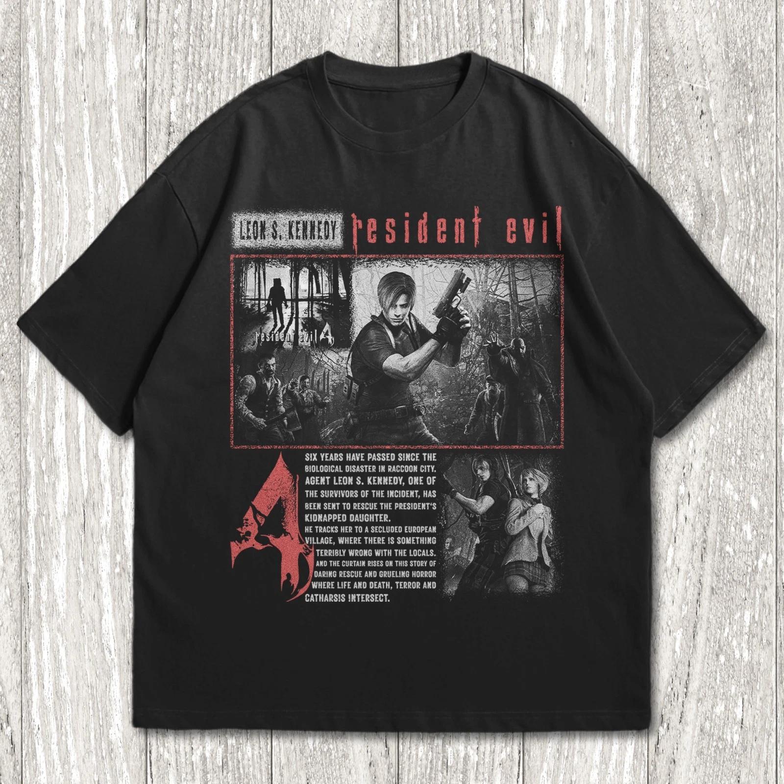 Resident Evil 4 Shirt, Leon Kennedy Tee, Vintage RE4 Remake Graphic, Horror Game L