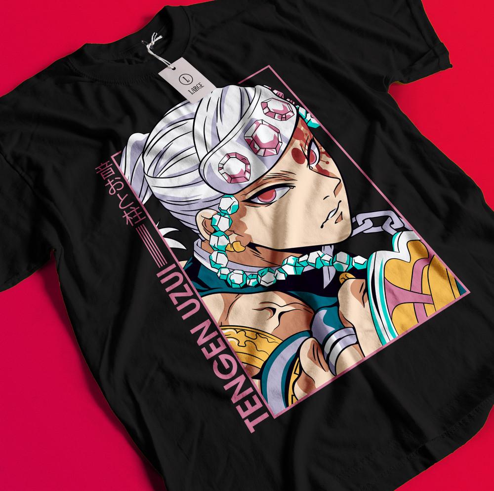 

Demon Slayer Shirt Tengen Uzui Tshirt Tanjiro T-Shirt Muzan Doma Kokushibo Tee BB896 S