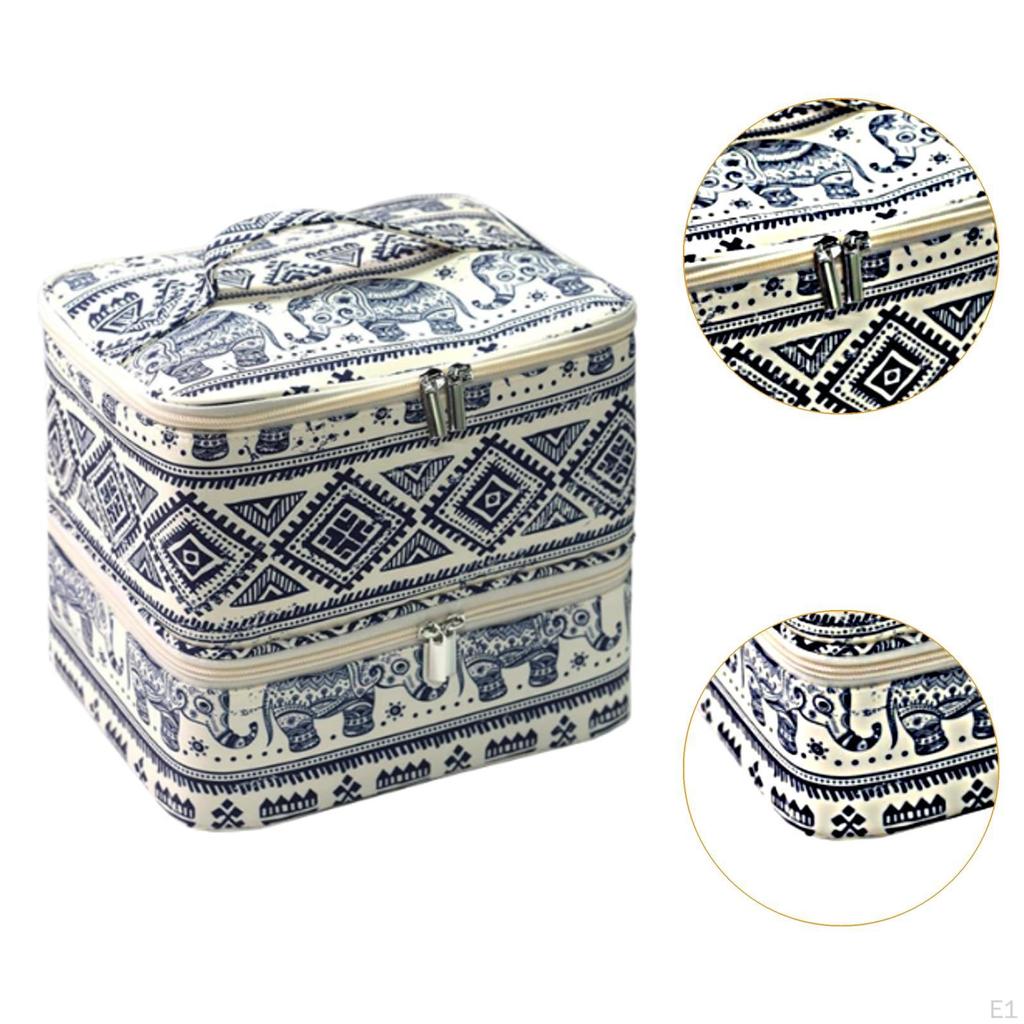Nail Polish Case Travel Storage Bag Portable Holds 30 Bottles Double Layer for