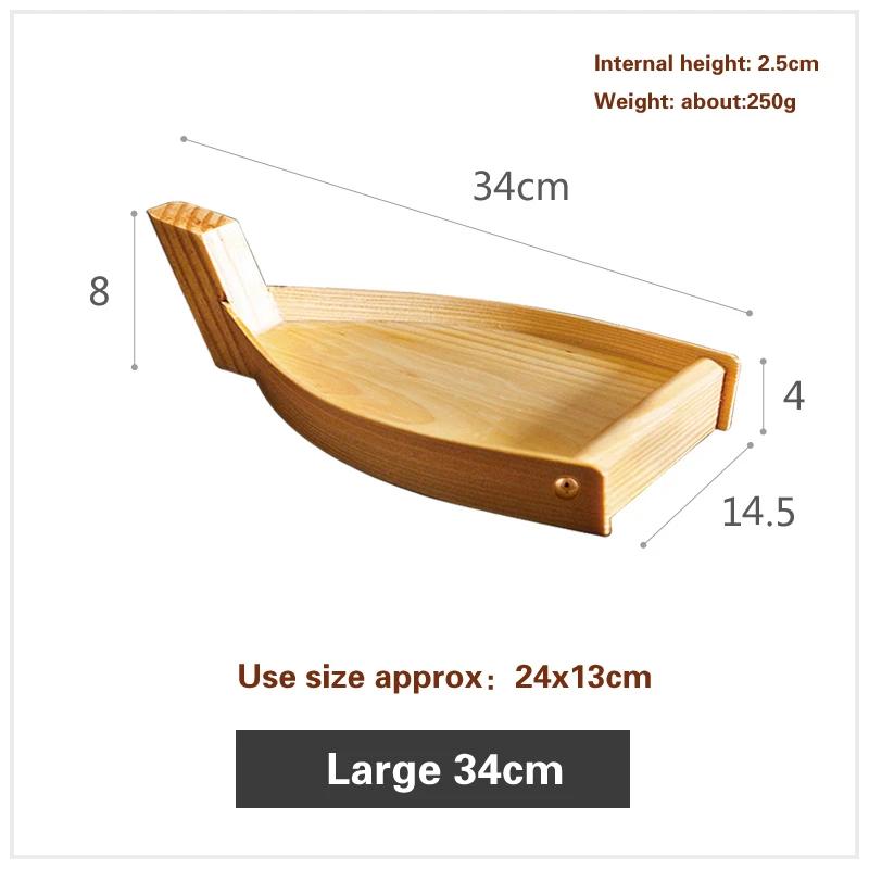 Bayonet Boat Simple Wooden Boat Sushi Plate Creative Japanese and Korean Dishes Cake Dessert Plate Bento Wooden Mini Sushi Boat