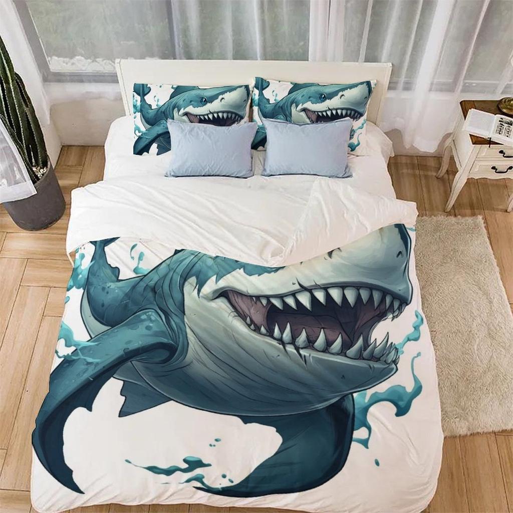 Comforter Shark Painting S High End Bedding With Pillows Home Decorqueen Size Suitable Children Kids And Adults