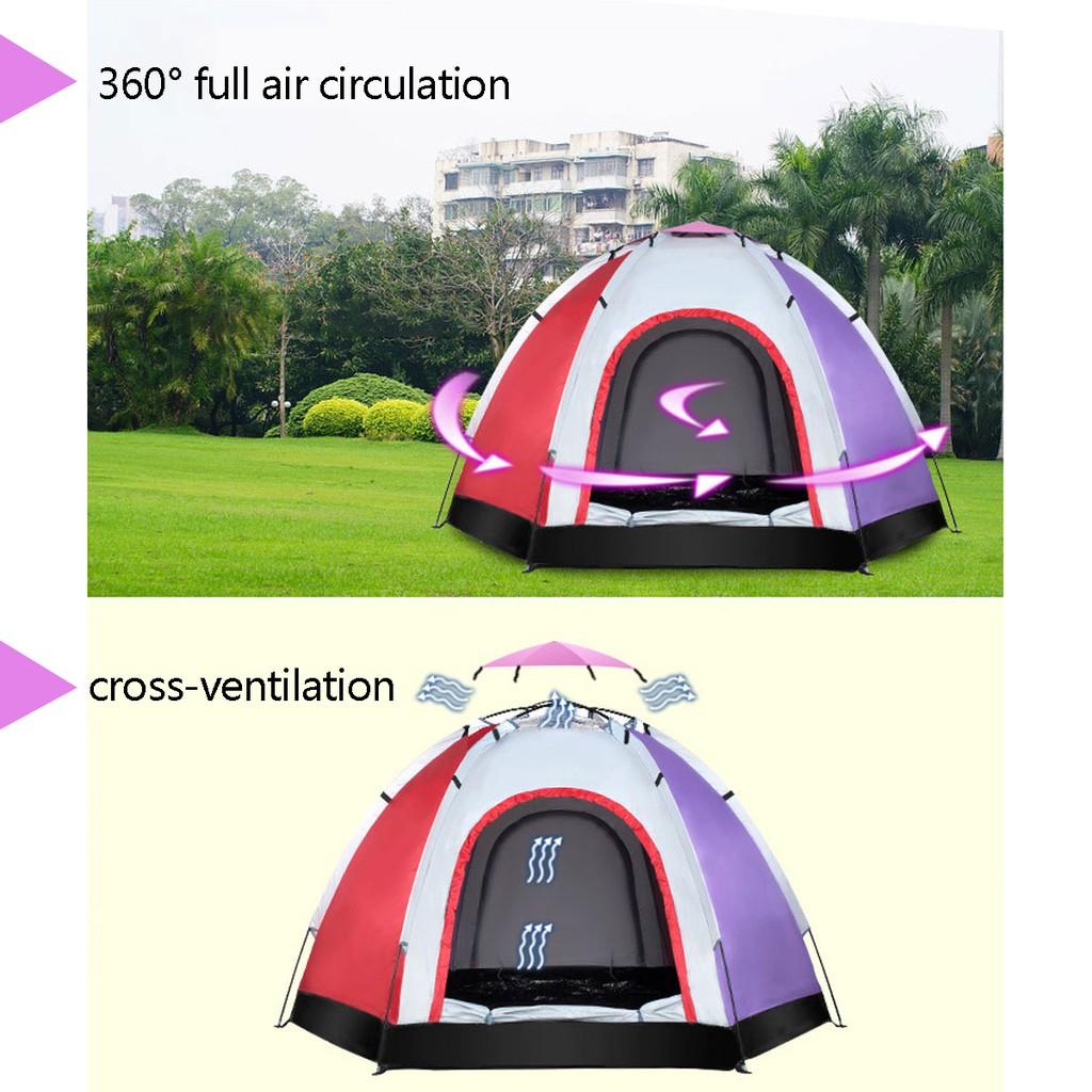 6-person Instant Tent Pop-Up Camping Tent Set Hiking Fishing Up In Second Carry New