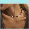 Trendy Geometric Design Colorful Crystal Imitation Pearl Necklace For Women