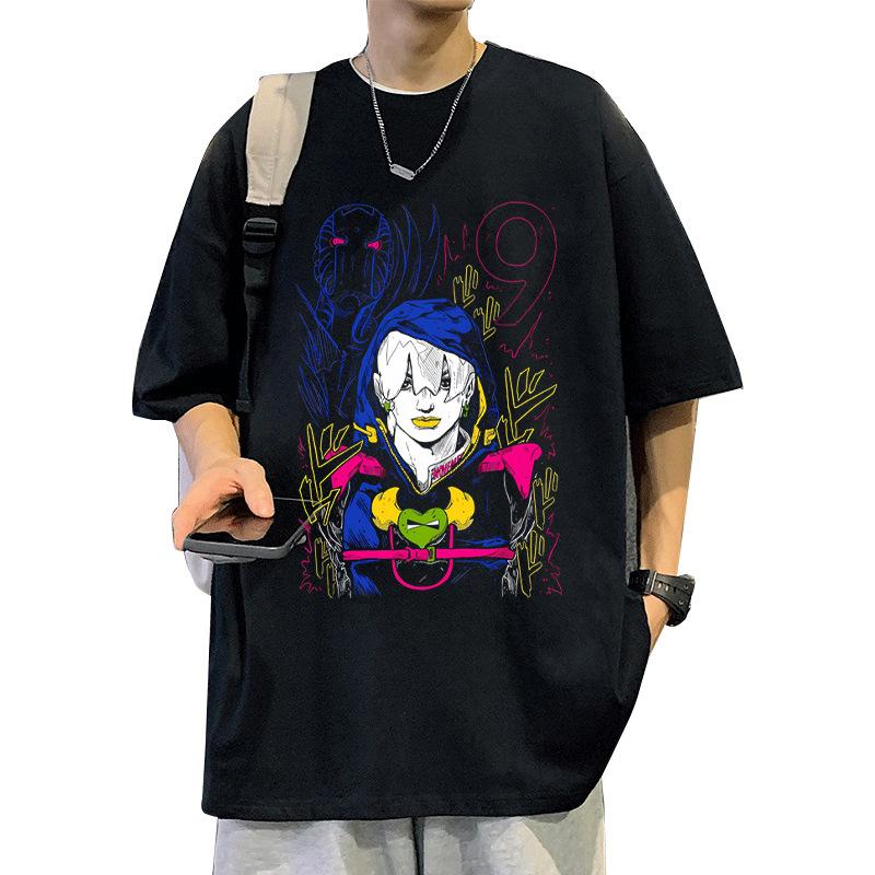 Vinegar Double Jojos Bizarre Adventure Anime Trend Tshirt Cotton Graphic Tee Unisex Unisex Summer Streetwear