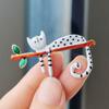 Premium Korean Cartoon Kitten Oil-Drop Brooch - Elegant Animal Pin for Women