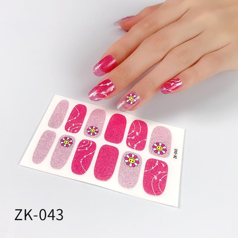 Verlaufs Gänseblümchen Nagelsticker Vollsticker 3D Nagelkunst Sticker Wasserdichter Nagelsticker Vollsticker