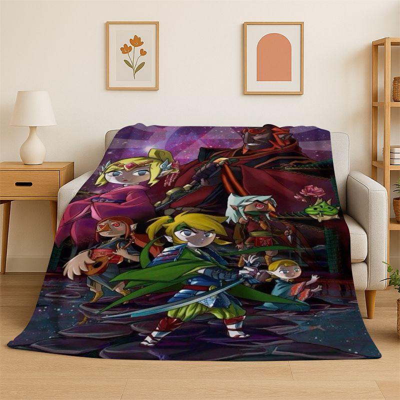 Classic Z-Zelda Cartoon Games Soft Flannel Throw Blanket,Cozy Blanket for Bed,Couch,Sofa,Bedroom,Living Room,Picnic Kids Camping