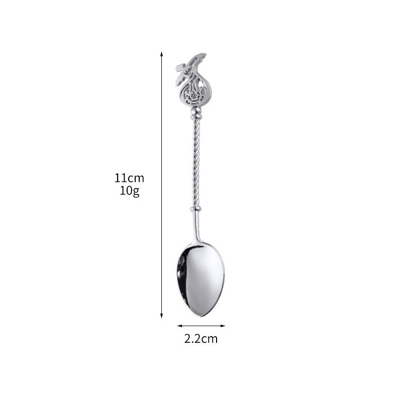 New Vintage Coffee Spoon Tableware Elegant Soup Spoon Metal Teaspoon Decorative Stirring Spoons