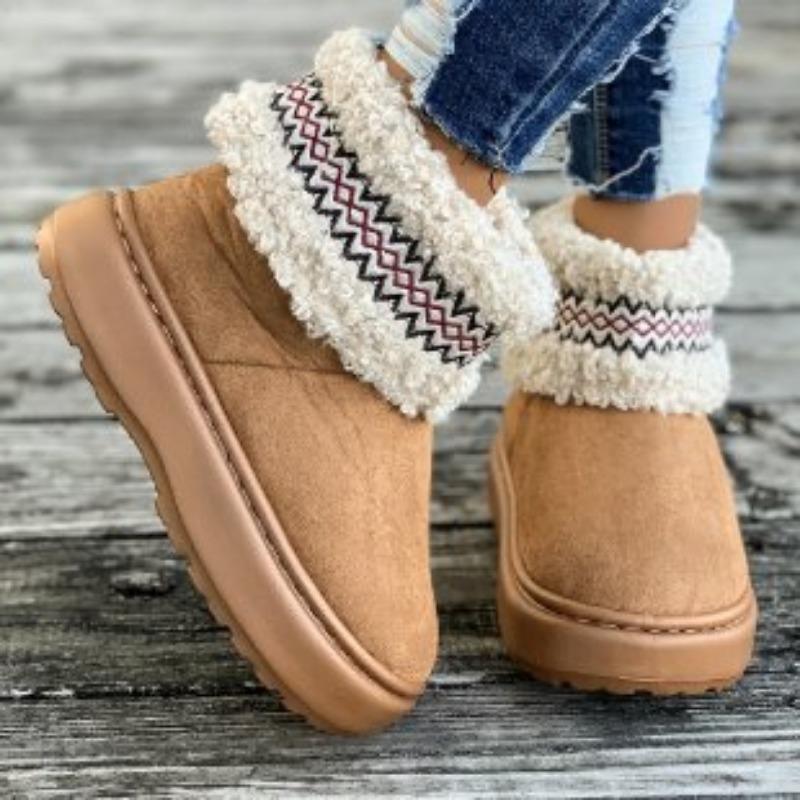 Winter New Platform Snow Boots Women's Velvet Warm and Comfortable Versatile Snow Cotton Shoes
