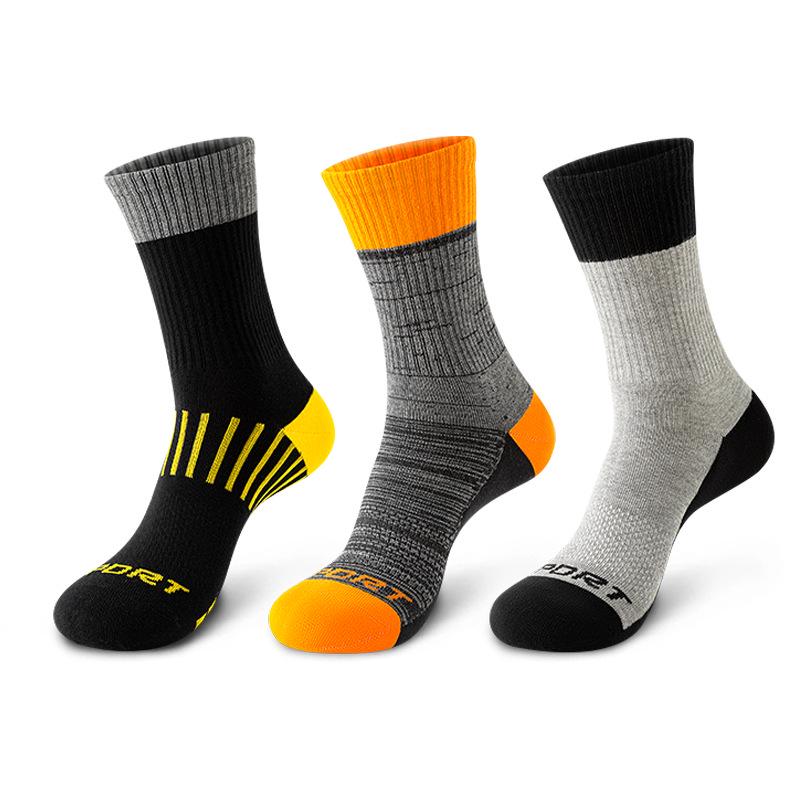 Men's Plus Size Breathable Athletic Socks - Spring/Autumn Style for Running, Basketball, Badminton