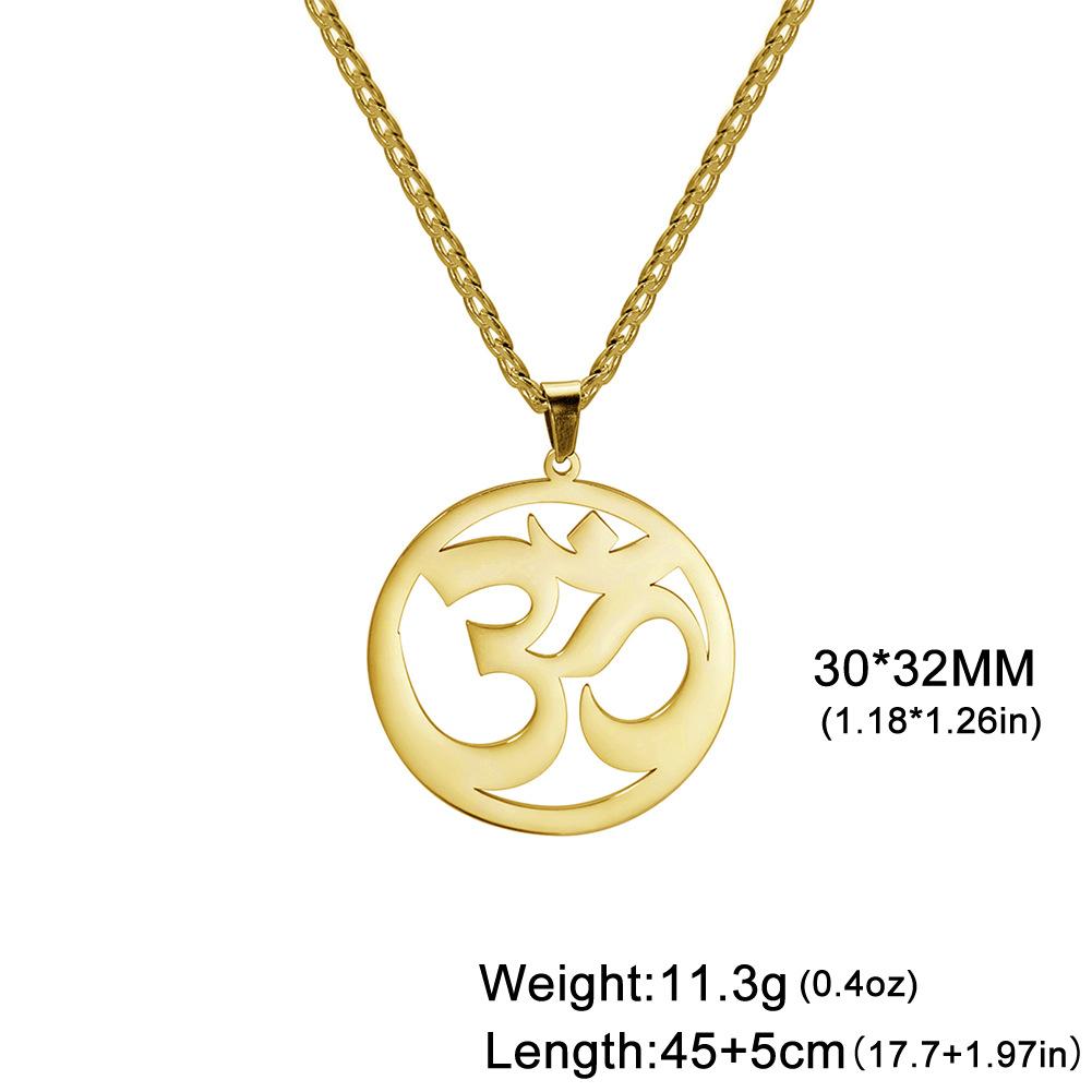 Lotus OM Yoga Pendant Necklace Titanium Steel Women's Jewelry Charm Necklace