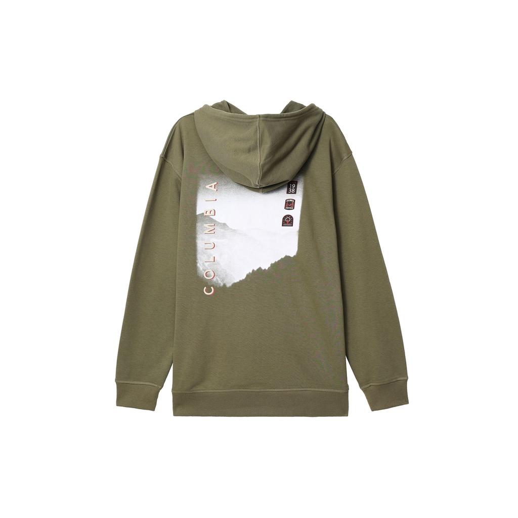 Columbia Trail Series Letter Print Hooded Sweatshirt Men Sweatshirt Green AE4799-397