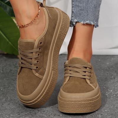 2025 2024 New Low-top Casual Shoes Round Head Thick Sole Non-slip Fashionable Versatile Comfortable Single Shoes