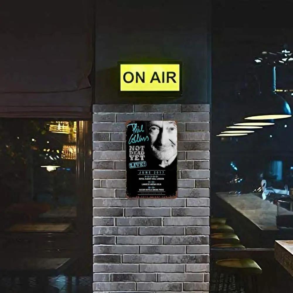 Phil Collins Drummer Metal Decor Poster Vintage Tin Sign Metal Sign Decorative Plaque for Pub Bar Man Cave Club Wall Decoration