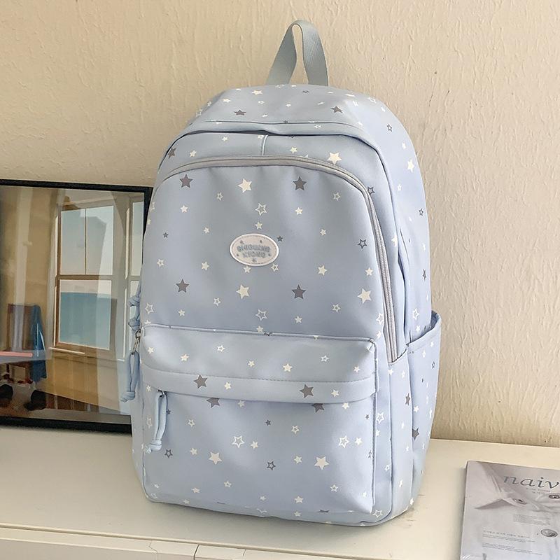 Schoolbag Japanese Star Printed Backpack Ins Style High Value Versatile Large Capacity Student Schoolbag Simple Casual Backpack