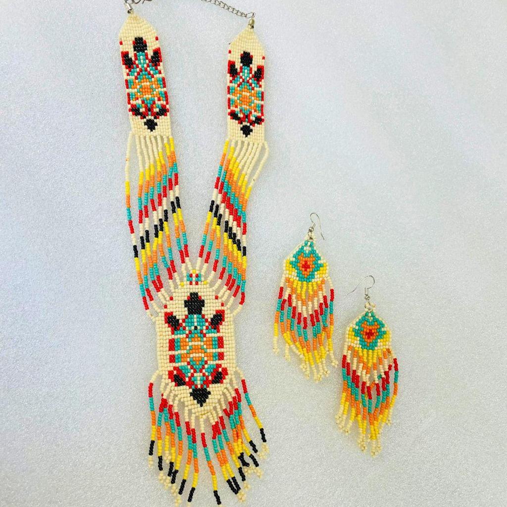 Ręcznie robiony naszyjnik z koralików seed: Koraliki Boho