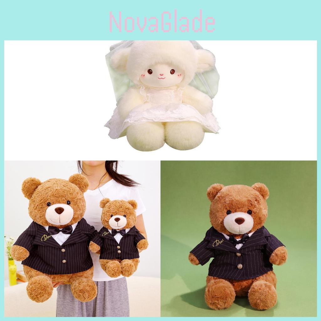 Wedding Bear Plush Toy With Pp Cotton Filling For Wedding Decor And Gift Ideas