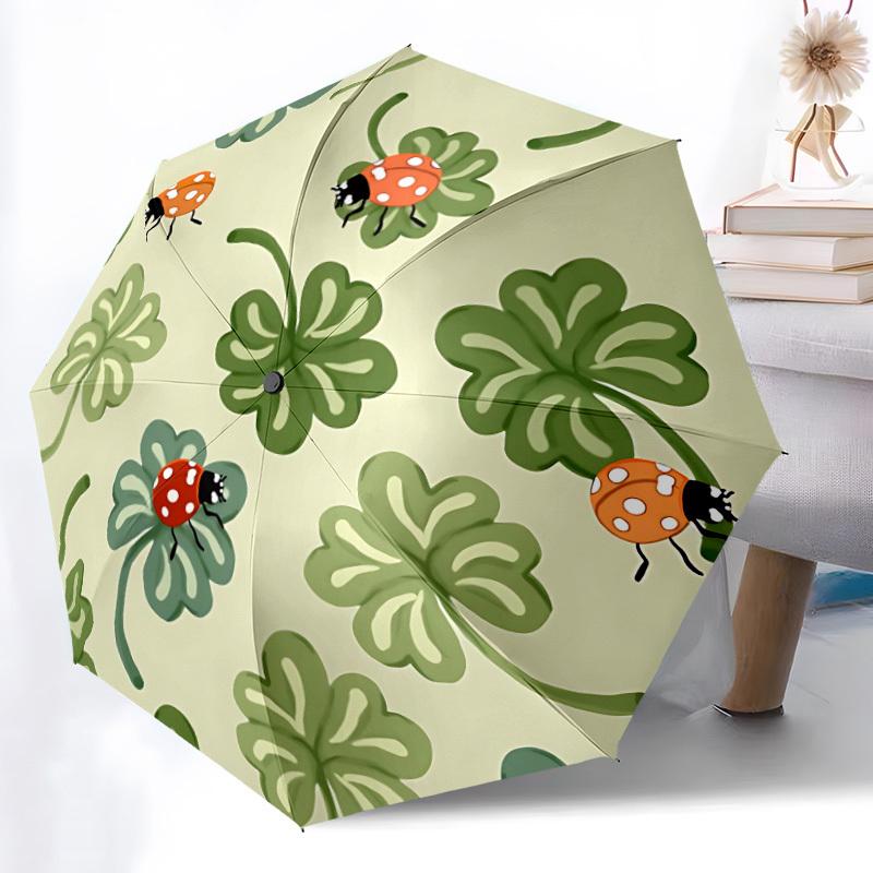 

1pc Ladybug, Clover Automatic Open/Close Umbrella - Compact Travel Umbrella, Gift for Birthday, Christmas, Anniversar yy251208160