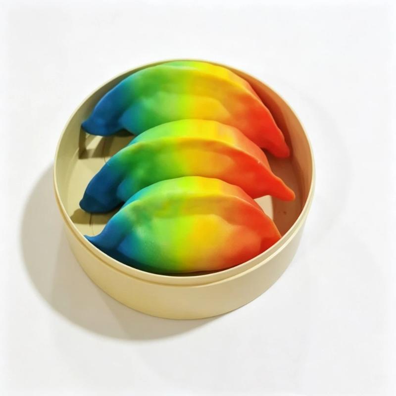 Anti Anxiety Dumpling Fidget Toys 3Pcs Glitter Transparent Pack With Steamer Sensory Toy for Work Break Relaxation