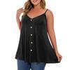Dámská ležérní vesta plus size s nastavitelnými ramínky, top tílko bez rukávů s výstřihem do V