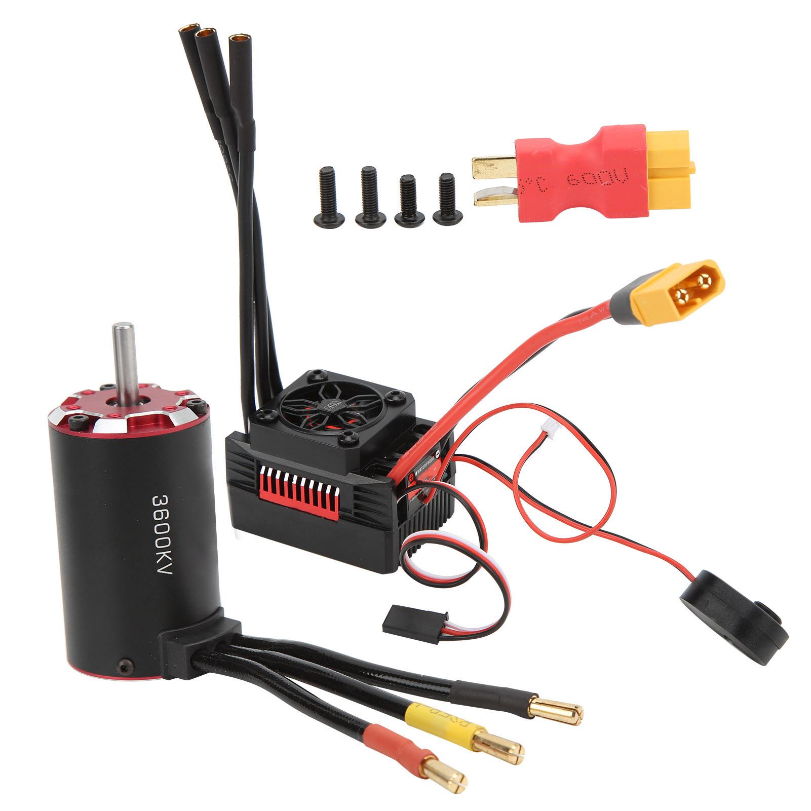 

V2 RC Supersonic 3660 3600KV 4 Pole Brushless Motor Set with 60A ESC for 110 RC Car Upgrade Parts