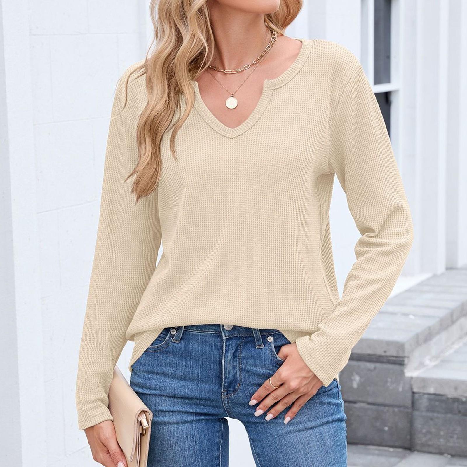 

Рубашки с длинным рукавом для женщин, футболки с принтом, блузки, повседневные базовые топы больших размеров, пуловеры L бежевый