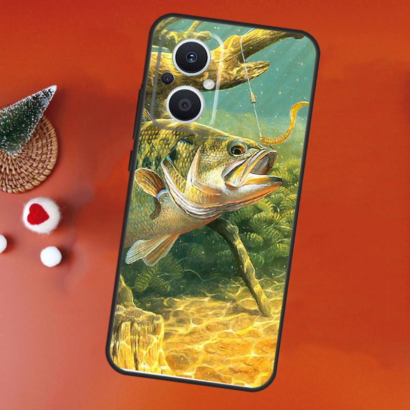 Bass Fishing Case For OPPO Find X9 X8 X5 X6 Pro OPPO Reno 14 12 10 13 Pro 14F 13F 12F 11F 7 8 Lite Cover