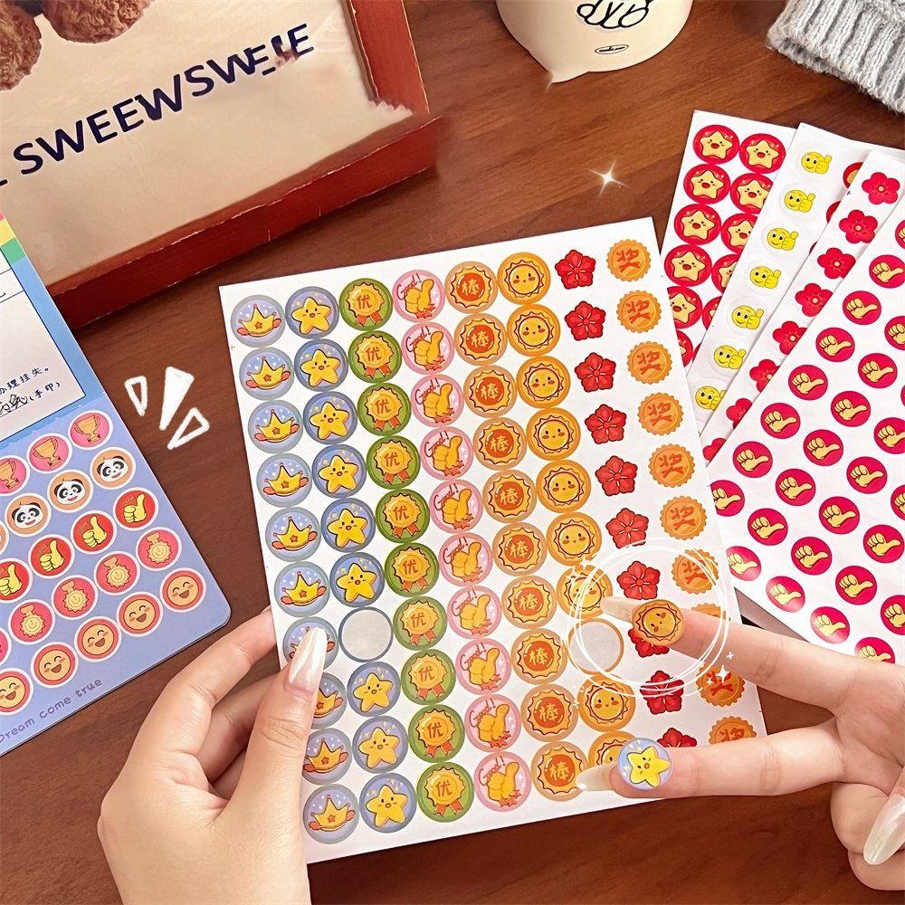 800 Pcs/Bag Cartoon Animals Reward Stickers Self-adhesive Small Red Flowers  Teacher Supplies