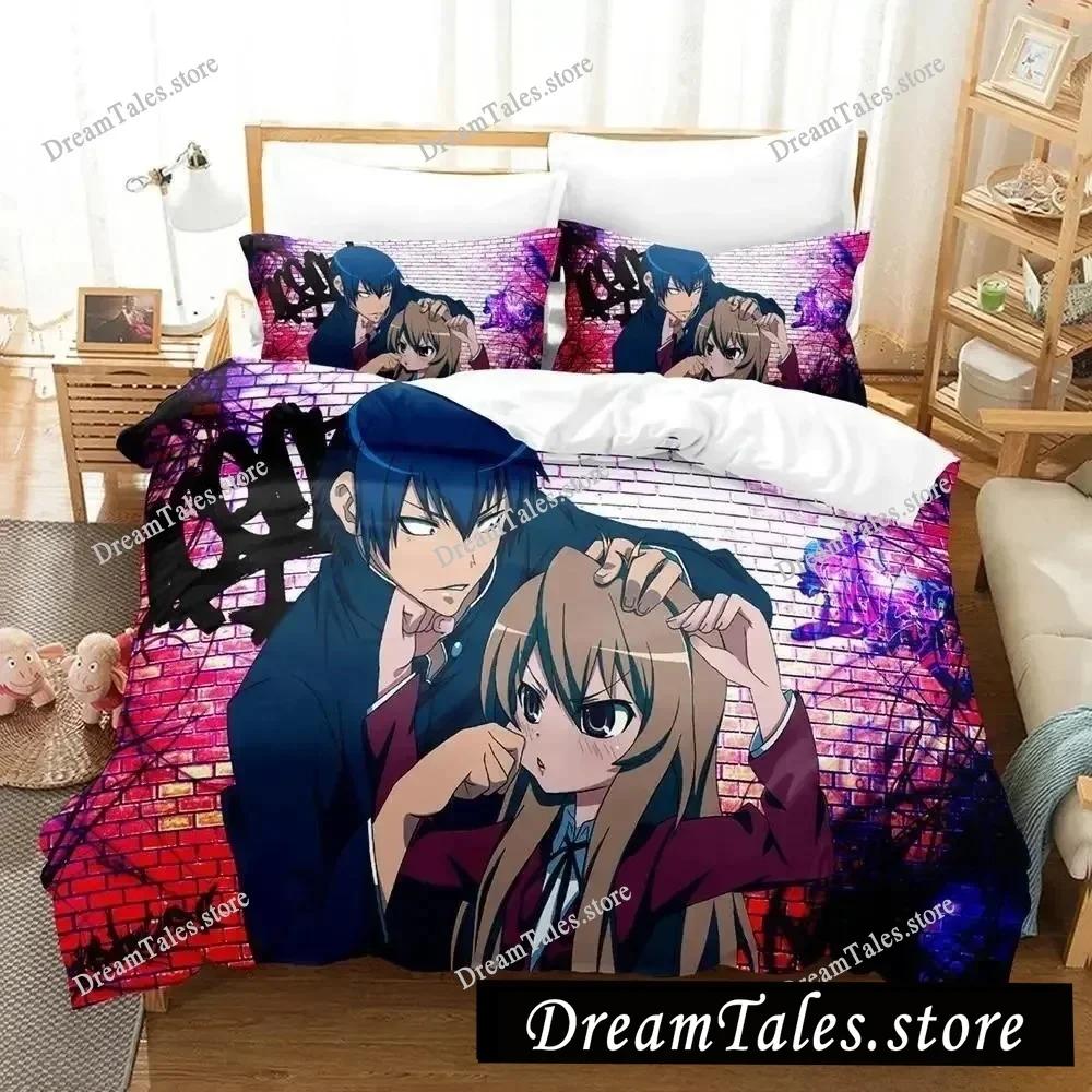 Toradora New Bedding Set Cartoon Anime Adult Kid Bedroom Duvet Cover Sets 3D Kawaii Girls Roupa De Cama Casal