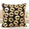 Love Christmas Style Black Soft Fabric Gold Print Pillowcase Home Hotel Bedding Room Decoration Pillowcase 45cm*45cm