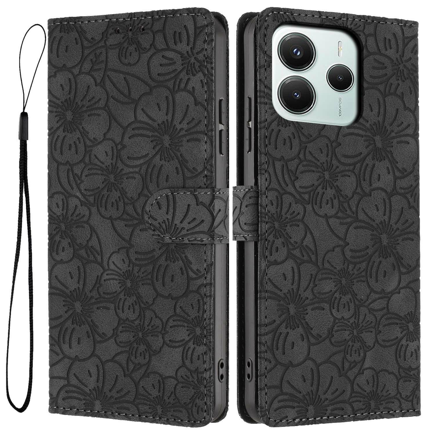 

Flip Case For Xiaomi Redmi Note 14 5G/Poco M7 Pro 5G Leather Phone Cover Cherry Blossom Pattern Wallet Stand with Wrist Strap