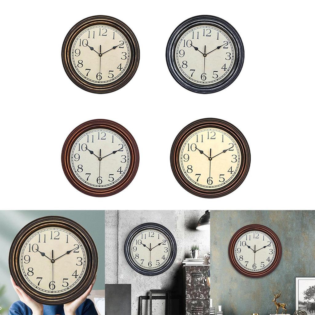 30cm Hanging Clocks Sweep Second Movement Round Wall Clock for Bathroom Decors Living Room