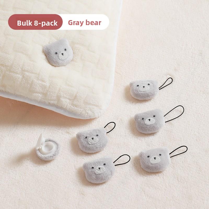 

Little Bear Quilt Fastener, Needle-free, Safe, Invisible, Bed Sheet, Quilt Cover, Four-corner Magic Clip 8pcs серый
