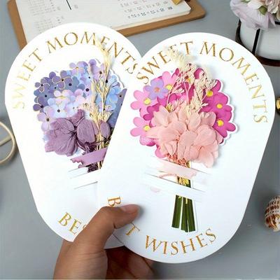 1Pcs Flower Gift Cards New Year Gift for Family Festival Valentine's Day Lover Christmas Business Supplies Thank You Cards