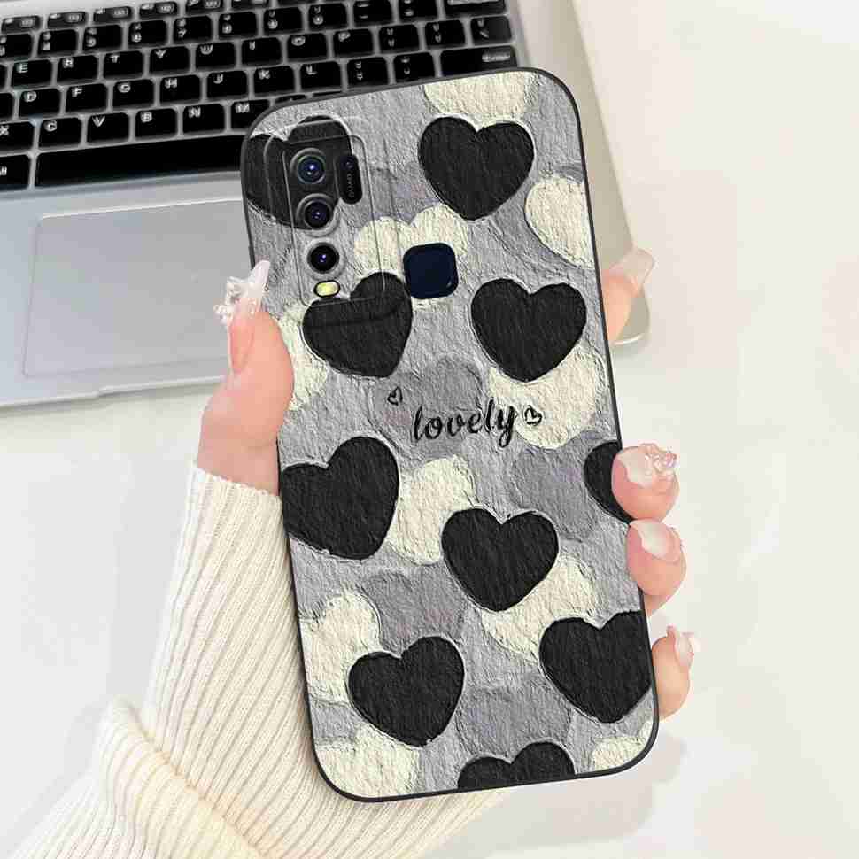 For vivo Y50 2020 1935 6.53" Case Cherry Girl Soft Silicone Cover Cartoon Rabbit For Vivo y50 VIVO Y50 V1965A Phone Cases Bumper
