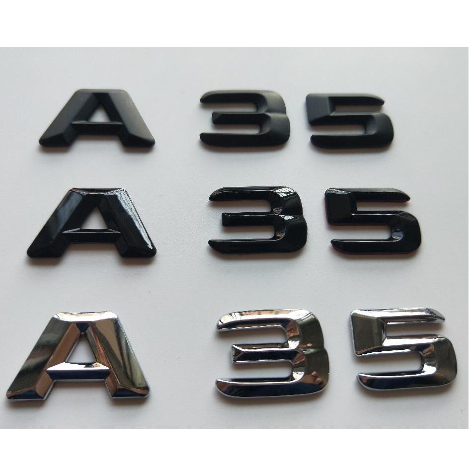 

3D Font Letters Number A 3 5 Rear Trunk Lid Emblems Badges Sticker for Mercedes Benz W177 A35 A 35 AMG Gloss Black