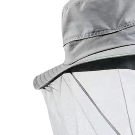 Mosquito Head Net Hat Sun Protection Bucket Hat with Hidden Net Mesh Foldable Fly Protection Netting Hat for Outdoor Fishing Hiking