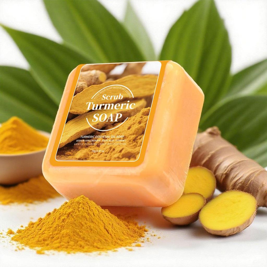 Handmade Turmeric & Kojic Acid Deep Cleansing Soap with Essential Oils