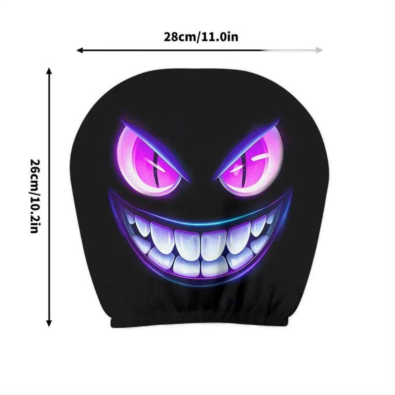 2PCS Funny Cartoon car headrest Cover, Cute Funny Eyes, Suitable for Halloween, Christmas car Universal Elastic Models Funny Decoration