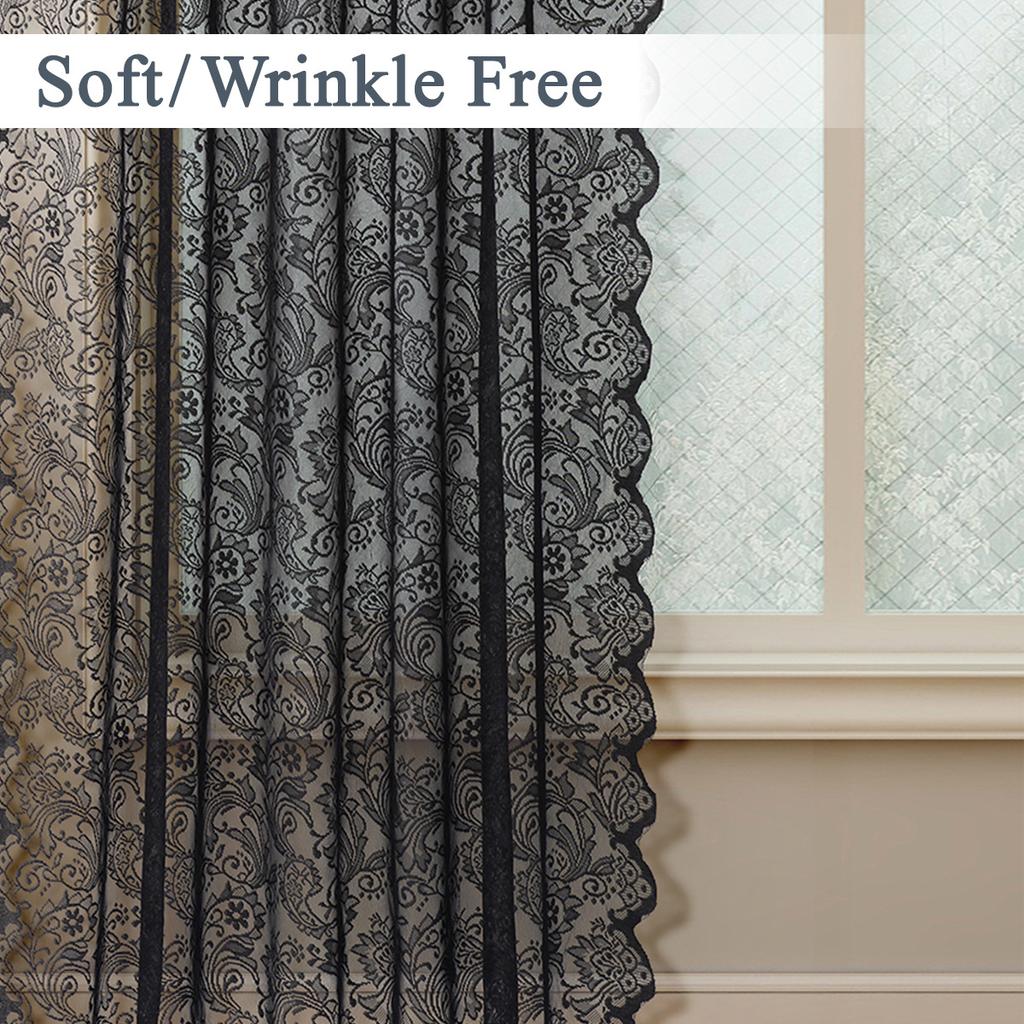 Phoenix Tail Warp Lace Window Screen Semi-Blackout Curtain Living Room Bedroom Retro Decoration