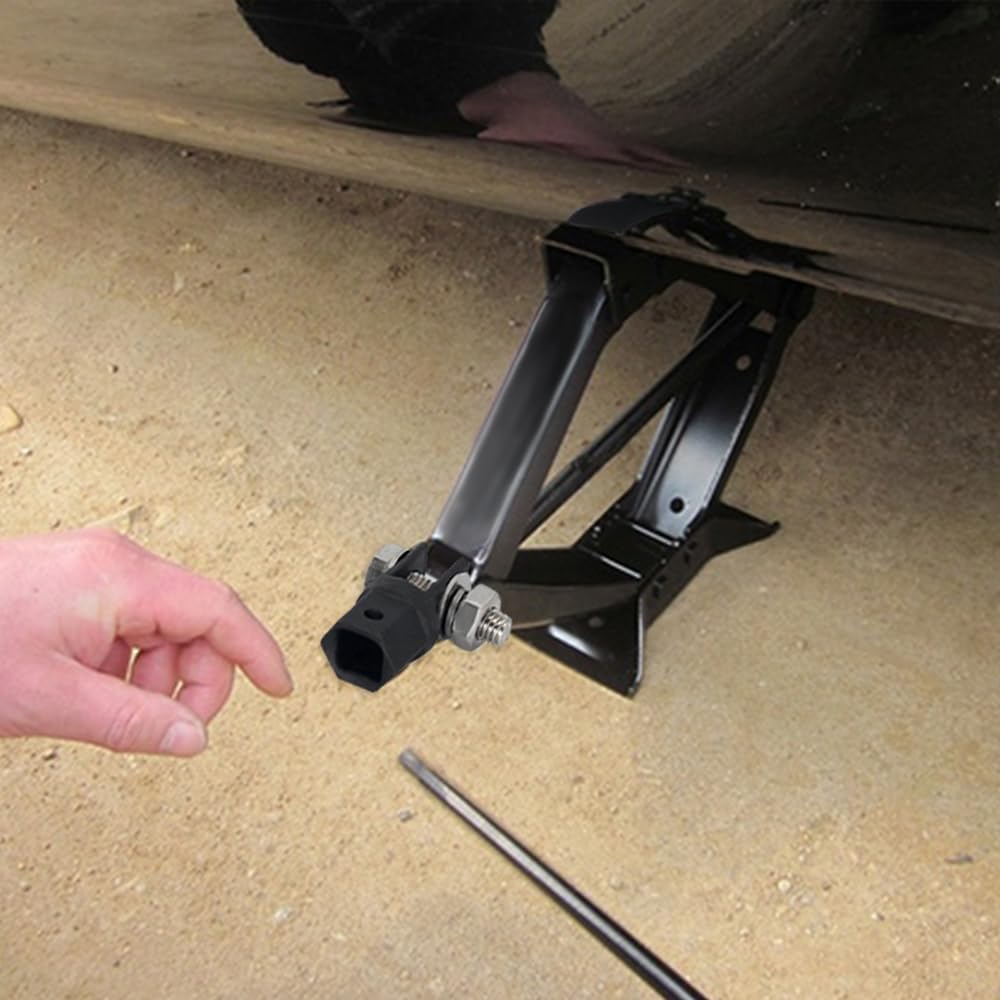 Scissor Jack Adapter for 1/2 Inch Impact Wrench or 13/16 Inch Lug Wrench, Ratchet or Standard Drive Sockets, Sturdy Power Drill Socket Jack Connector
