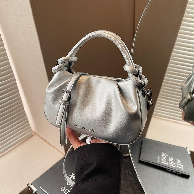 Retro einfache plissierte kleine Tasche Damen Frühling neu tragbare Bucket Bag Premium vielseitige Umhängetasche