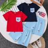 Unabhängigkeitstag T-Shirt und Shorts Set für Jungen - Lässiges Sommer Süßes Kurzarm Zweiteiler Set