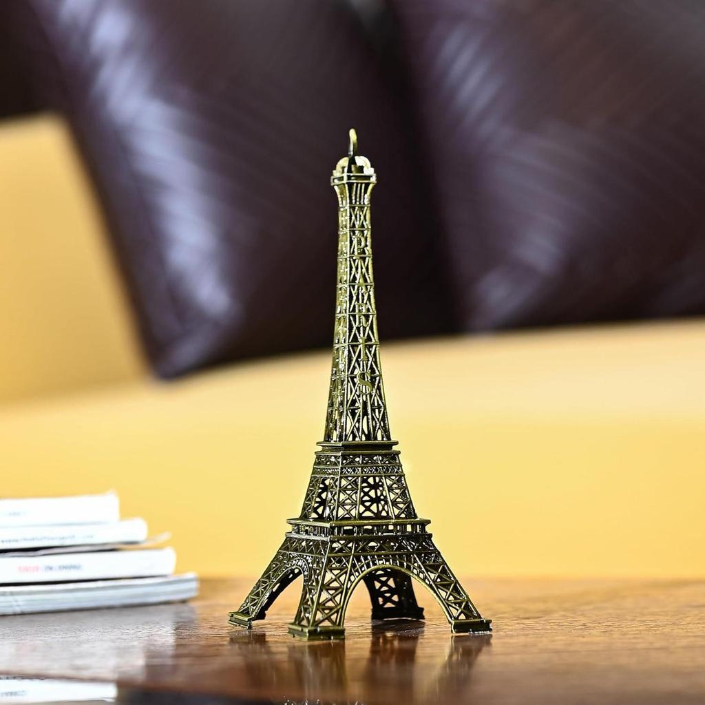 Home Decor Eiffel Tower Showpiece – 15cm Metal Paris Replica for Home Décor, Elegant Decorative Statue for Living Room