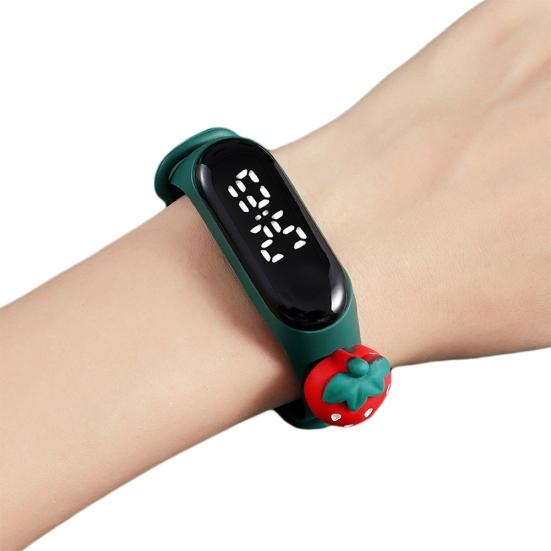 Cute Cartoon Strawberry Bear Cat Tiger Soft Silicone Wrist Watch Kids Bracelet