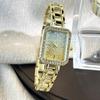 Gradually Change Fashion Women Rhinestone Square Bracelet Watch Simple Sparkling Star Quartz Watch