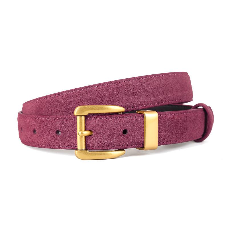 

Two Layer Cowhide Leather Belt For Women With Pin Closure For Elegant And Casual Outfits червоний