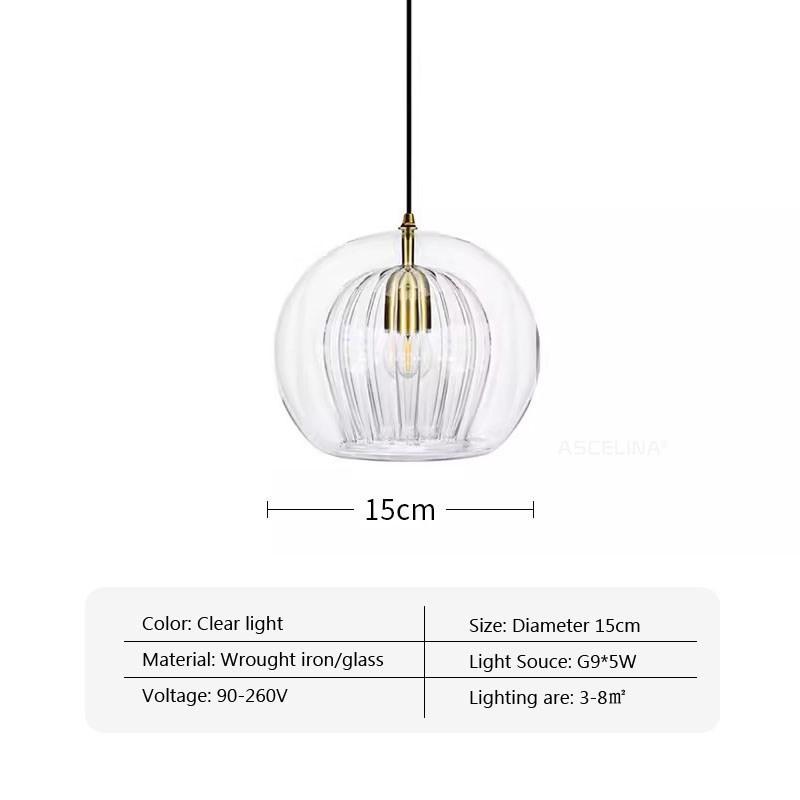 Modern Creative Glass Pendant Lights Modern Suspension Restaurant Chandelier for Living Dining Room Kitchen Bedside Hanging Lamp