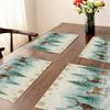 New Christmas Imitation Linen Texture Rectangular Placemat - Festive Table Mat Decoration