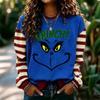 Women's Trendy Long Sleeve Neck Pullover Sweatshirt with Christmas Print for Winter Holiday